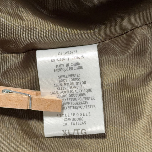 Guess Jacket Adult EXTRA LARGE Green Quilted Sweater Sleeve Bomber Military Army - Picture 7 of 10